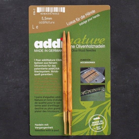 Addi Nature Olive Wood Click 5.5mm 13cm Misinalı Ş Addi Nature Olive Wood Click 5.5mm 13cm Misinalı Ş