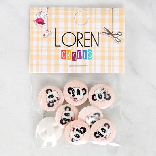 Loren Crafts 8'li Panda Düğme - 1053 Loren Crafts 8'li Panda Düğme - 1053