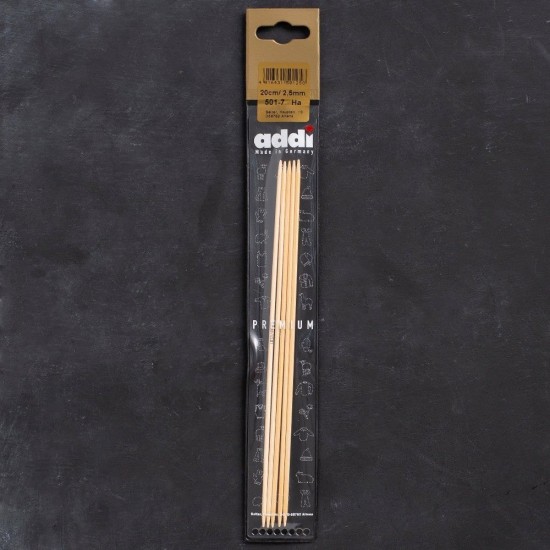 Addi Bambus 2,5mm 20cm Bambu Çorap Şişi - 501-7 Addi Bambus 2,5mm 20cm Bambu Çorap Şişi - 501-7