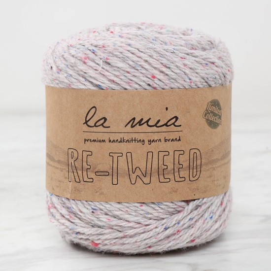 La Mia Re-Tweed Açık Gri Melanj El Örgü İpi - L156 La Mia Re-Tweed Açık Gri Melanj El Örgü İpi - L156
