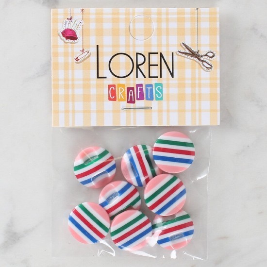 Loren Crafts 8'li Desenli Düğme - 1103 Loren Crafts 8'li Desenli Düğme - 1103