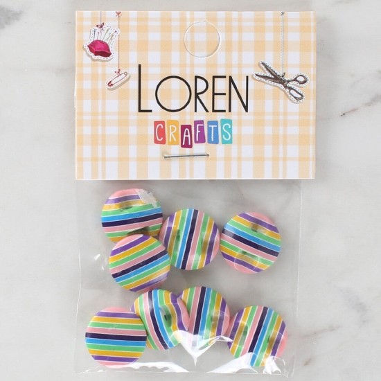 Loren Crafts 8'li Desenli Düğme - 1104 Loren Crafts 8'li Desenli Düğme - 1104