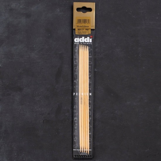 Addi Bambus 3,5mm 20cm Bambu Çorap Şişi - 501-7 Addi Bambus 3,5mm 20cm Bambu Çorap Şişi - 501-7