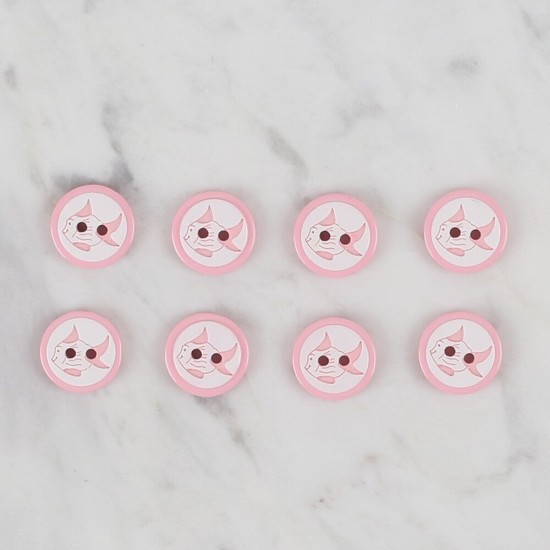 Loren Crafts pembe 8 li balık düğme - 570 Loren Crafts pembe 8 li balık düğme - 570