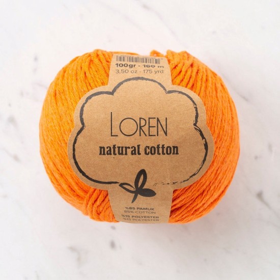 Loren Natural Cotton Koyu Turuncu El Örgü İpi - R096 - 33917 Loren Natural Cotton Koyu Turuncu El Örgü İpi - R096 - 33917