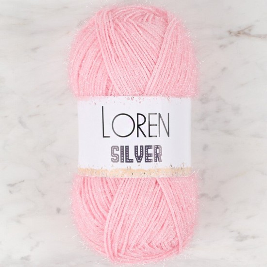 Loren Silver Toz Pembe El Örgü İpi - RS0013 - 34074 Loren Silver Toz Pembe El Örgü İpi - RS0013 - 34074