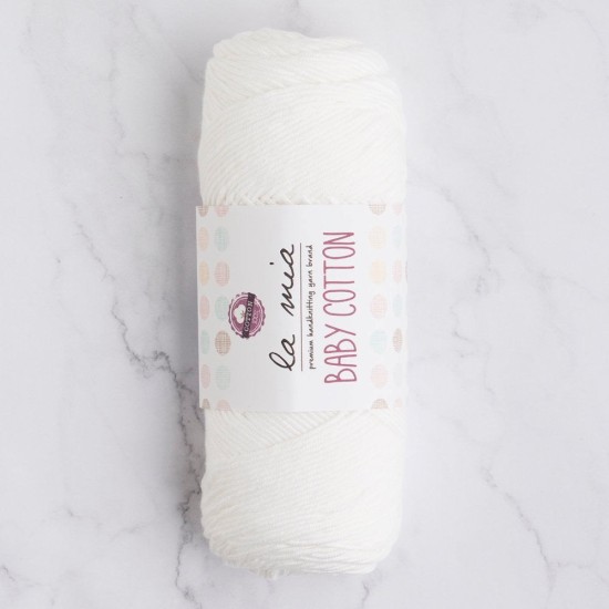 La Mia Baby Cotton Beyaz El Örgü İpi - L001 - 33628 La Mia Baby Cotton Beyaz El Örgü İpi - L001 - 33628