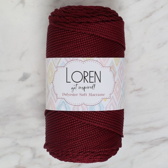 Loren Polyester Soft Macrame Bordo El Örgü İpi - LM039 - 34444 Loren Polyester Soft Macrame Bordo El Örgü İpi - LM039 - 34444