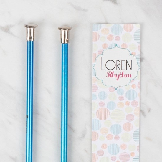 Loren Rythm 5mm Mavi Renkli Metal Örgü Şişi Loren Rythm 5mm Mavi Renkli Metal Örgü Şişi