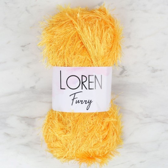 Loren Furry Hardal Sarısı El Örgü İpi - RF075 - 34063 Loren Furry Hardal Sarısı El Örgü İpi - RF075 - 34063