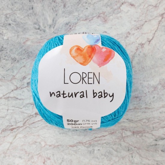 Loren Natural Baby Turkuaz El Örgü İpi - R091 - 33934 Loren Natural Baby Turkuaz El Örgü İpi - R091 - 33934