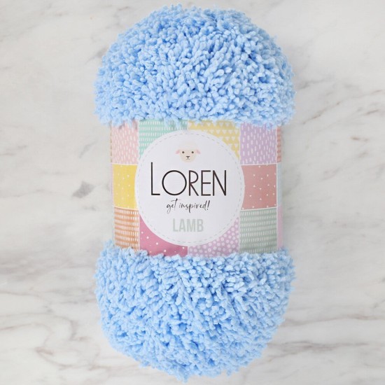 Loren Lamb Bebe Mavi El Örgü İpi - R040 Loren Lamb Bebe Mavi El Örgü İpi - R040