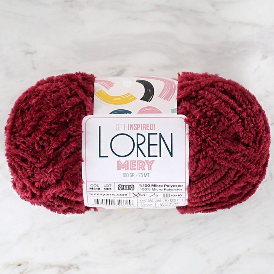 Loren Mery Mürdüm El Örgü İpi - M418 Loren Mery Mürdüm El Örgü İpi - M418
