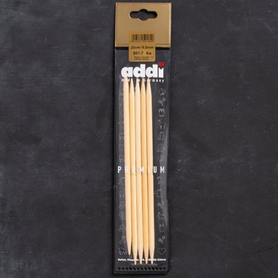 Addi Bambus 6mm 20cm Bambu Çorap Şişi - 501-7 Addi Bambus 6mm 20cm Bambu Çorap Şişi - 501-7