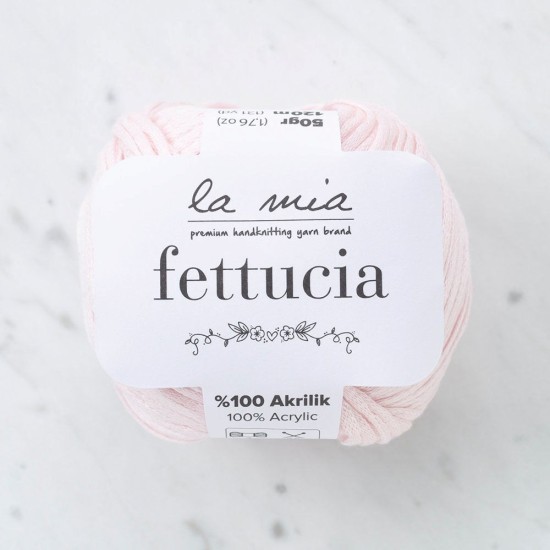 La Mia Fettucia Toz Pembe El Örgü İpi - L063 - 33887 La Mia Fettucia Toz Pembe El Örgü İpi - L063 - 33887