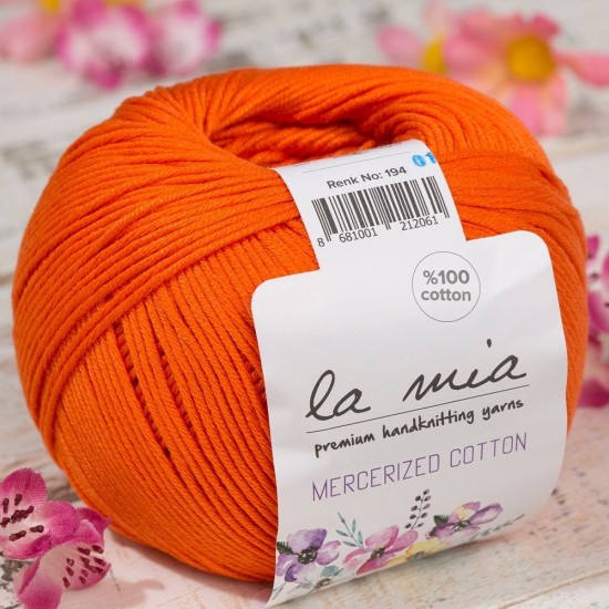 La Mia Mercerized Cotton Turuncu El Örgü İpi - 194 - 33582 La Mia Mercerized Cotton Turuncu El Örgü İpi - 194 - 33582