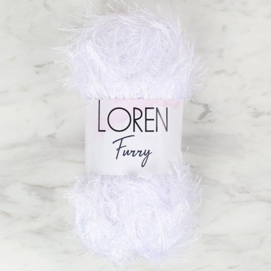 Loren Furry Beyaz El Örgü İpi - RF118 - 34067 Loren Furry Beyaz El Örgü İpi - RF118 - 34067