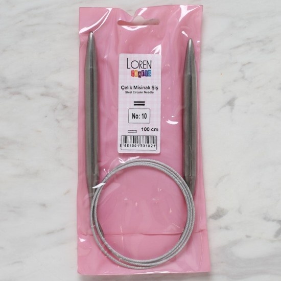 Loren Crafts 10 mm Çelik Misinalı Şiş 100 cm Loren Crafts 10 mm Çelik Misinalı Şiş 100 cm