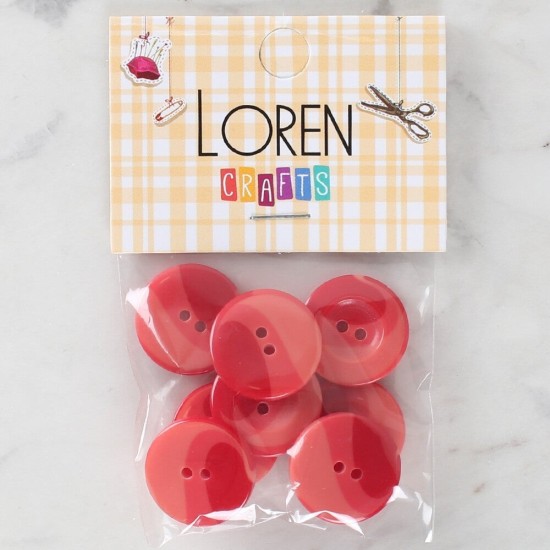 Loren Crafts 8'li Düğme Kırmızı - 1128 Loren Crafts 8'li Düğme Kırmızı - 1128
