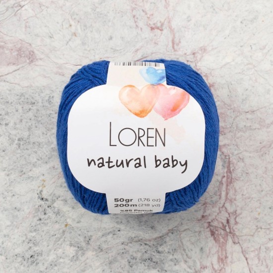 Loren Natural Baby Mavi El Örgü İpi - R025 - 33933 Loren Natural Baby Mavi El Örgü İpi - R025 - 33933