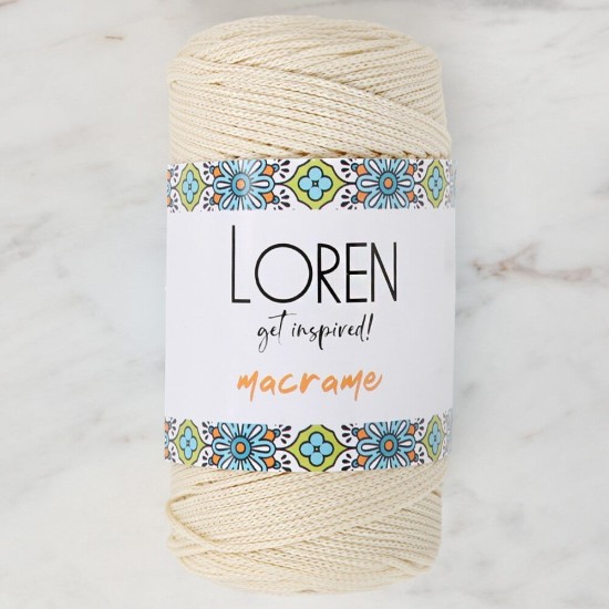 Loren Macrame Krem El Örgü İpi - RM 016 Loren Macrame Krem El Örgü İpi - RM 016