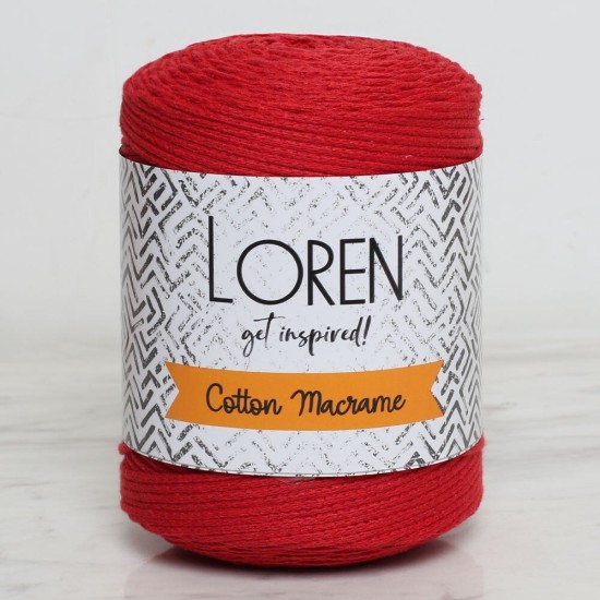 Loren Cotton Macrame Kırmızı - R095 - 34374 Loren Cotton Macrame Kırmızı - R095 - 34374
