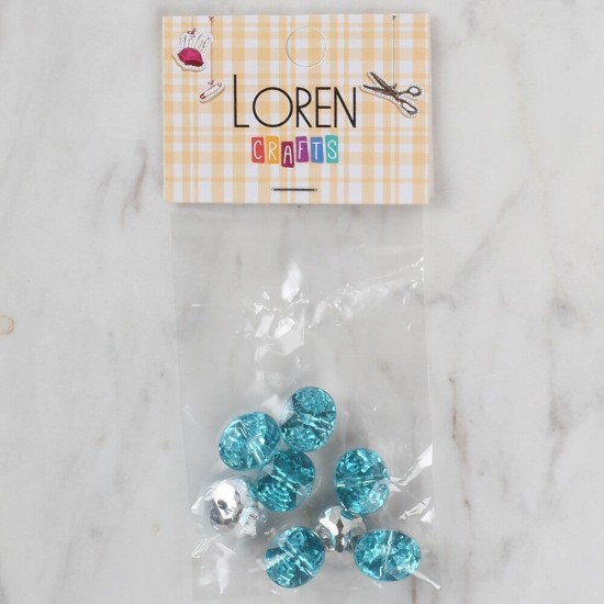 Loren Crafts turkuaz 8 li düğme - 234 Loren Crafts turkuaz 8 li düğme - 234