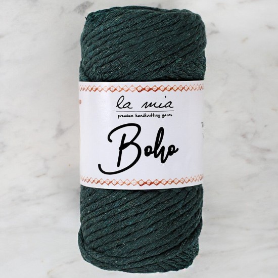 La Mia Boho Koyu Yeşil Büküm Makrome İpi - L055 - 34000 La Mia Boho Koyu Yeşil Büküm Makrome İpi - L055 - 34000
