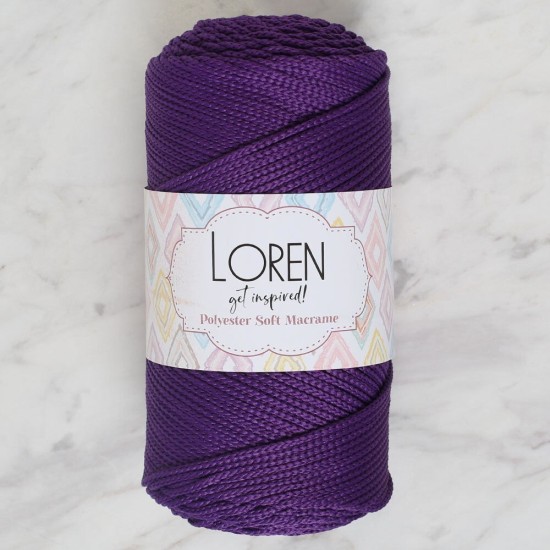 Loren Polyester Soft Macrame Koyu Mor El Örgü İpi - LM037 - 34442 Loren Polyester Soft Macrame Koyu Mor El Örgü İpi - LM037 - 34442