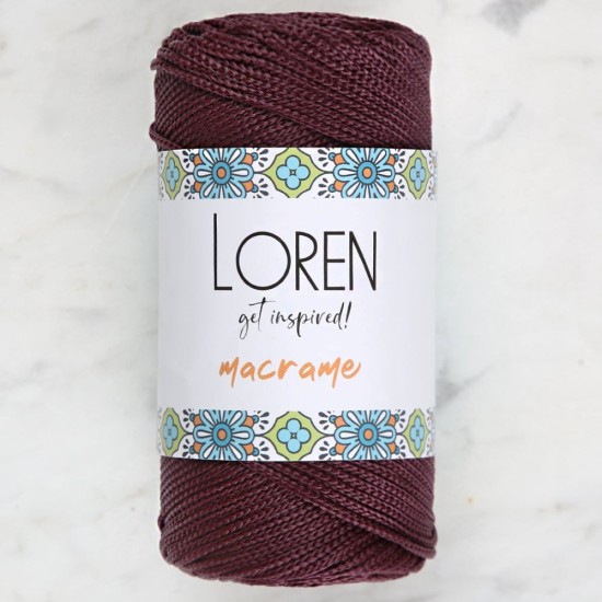Loren Macrame Koyu Bordo El Örgü İpi - RM115 Loren Macrame Koyu Bordo El Örgü İpi - RM115