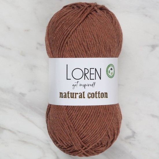 Loren Natural Cotton Tarçın El Örgü İpi - R072 Loren Natural Cotton Tarçın El Örgü İpi - R072