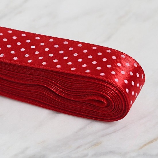Loren Crafts 2cm 10 mt Kırmızı Saten Puantiyeli Ku Loren Crafts 2cm 10 mt Kırmızı Saten Puantiyeli Ku