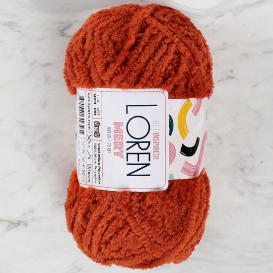 Loren Mery Kiremit Rengi El Örgü İpi - M413 - 34319 Loren Mery Kiremit Rengi El Örgü İpi - M413 - 34319