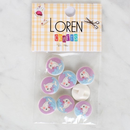 Loren Crafts 8'li Yunus Düğme - 1226 Loren Crafts 8'li Yunus Düğme - 1226