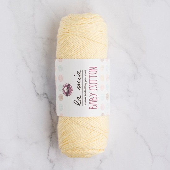 La Mia Baby Cotton Bebe Sarı El Örgü İpi - L028 - 33626 La Mia Baby Cotton Bebe Sarı El Örgü İpi - L028 - 33626