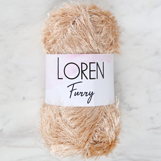 Loren Furry Bej El Örgü İpi - RF100 Loren Furry Bej El Örgü İpi - RF100