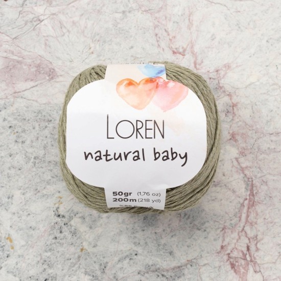 Loren Natural Baby Küf Yeşili El Örgü İpi - R089 - 33936 Loren Natural Baby Küf Yeşili El Örgü İpi - R089 - 33936
