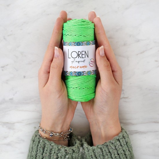 Loren Macrame Neon Sarı El Örgü İpi - L114 Loren Macrame Neon Sarı El Örgü İpi - L114