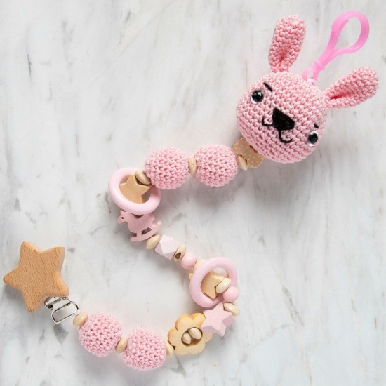 Loren Crafts Roket Figürlü Ahşap Emzik Klipsi Loren Crafts Roket Figürlü Ahşap Emzik Klipsi