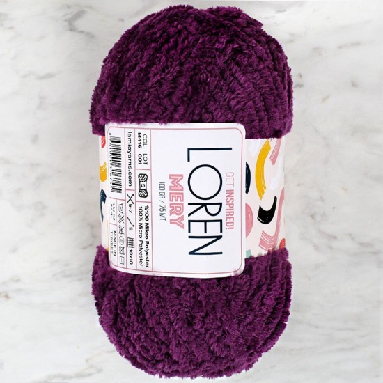 Loren Mery Mor El Örgü İpi - M416 - 34321 Loren Mery Mor El Örgü İpi - M416 - 34321