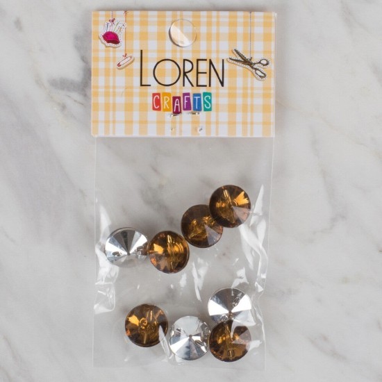 Loren Crafts kahverengi 8 li düğme - 208 Loren Crafts kahverengi 8 li düğme - 208