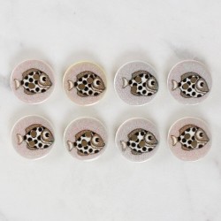 Loren Crafts 8'li Balık Düğme - 1164