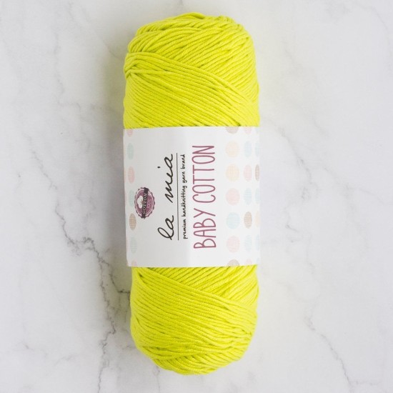 La Mia Baby Cotton Fosforlu Yeşil El Örgü İpi - L045 - 33629 La Mia Baby Cotton Fosforlu Yeşil El Örgü İpi - L045 - 33629
