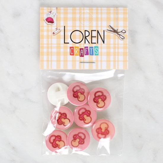 Loren Crafts 8'li Emzik Düğme - 1007 Loren Crafts 8'li Emzik Düğme - 1007