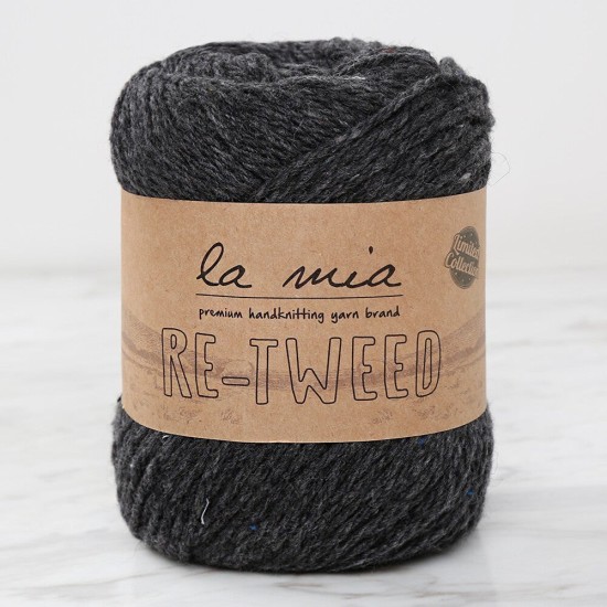La Mia Re-Tweed Koyu Gri Melanj El Örgü İpi - L158 La Mia Re-Tweed Koyu Gri Melanj El Örgü İpi - L158
