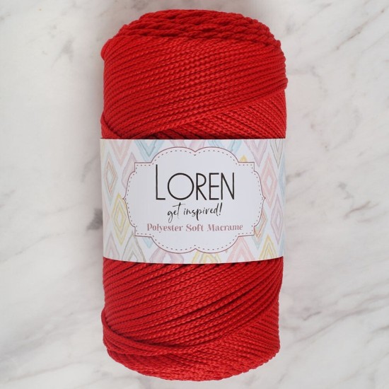 Loren Polyester Soft Macrame Kırmızı El Örgü İpi - LM019 - 34432 Loren Polyester Soft Macrame Kırmızı El Örgü İpi - LM019 - 34432