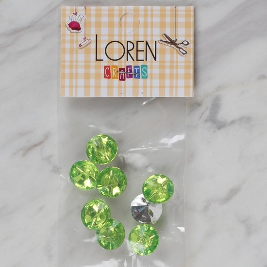 Loren Crafts yeşil 8 li düğme - 211 Loren Crafts yeşil 8 li düğme - 211