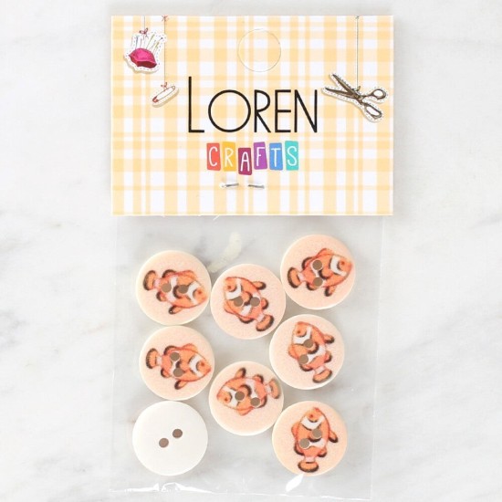 Loren Crafts 8'li Balık Düğme - 1157 Loren Crafts 8'li Balık Düğme - 1157