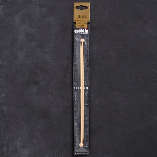 Addi Premium 3,5mm 25cm Bambu Örgü Şişi - 5007025- Addi Premium 3,5mm 25cm Bambu Örgü Şişi - 5007025-