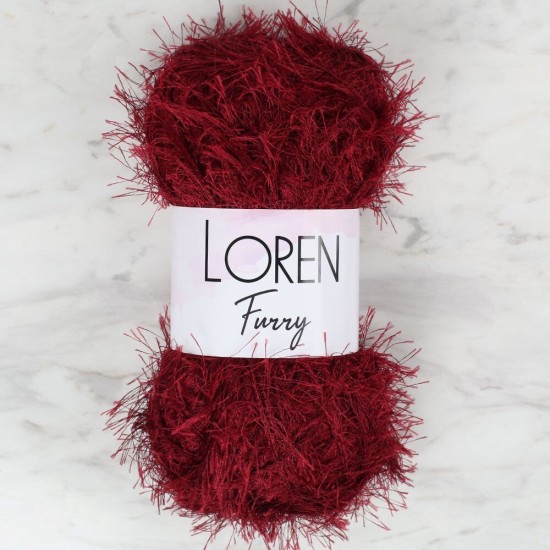 Loren Furry Bordo El Örgü İpi - RF026 - 34054 Loren Furry Bordo El Örgü İpi - RF026 - 34054